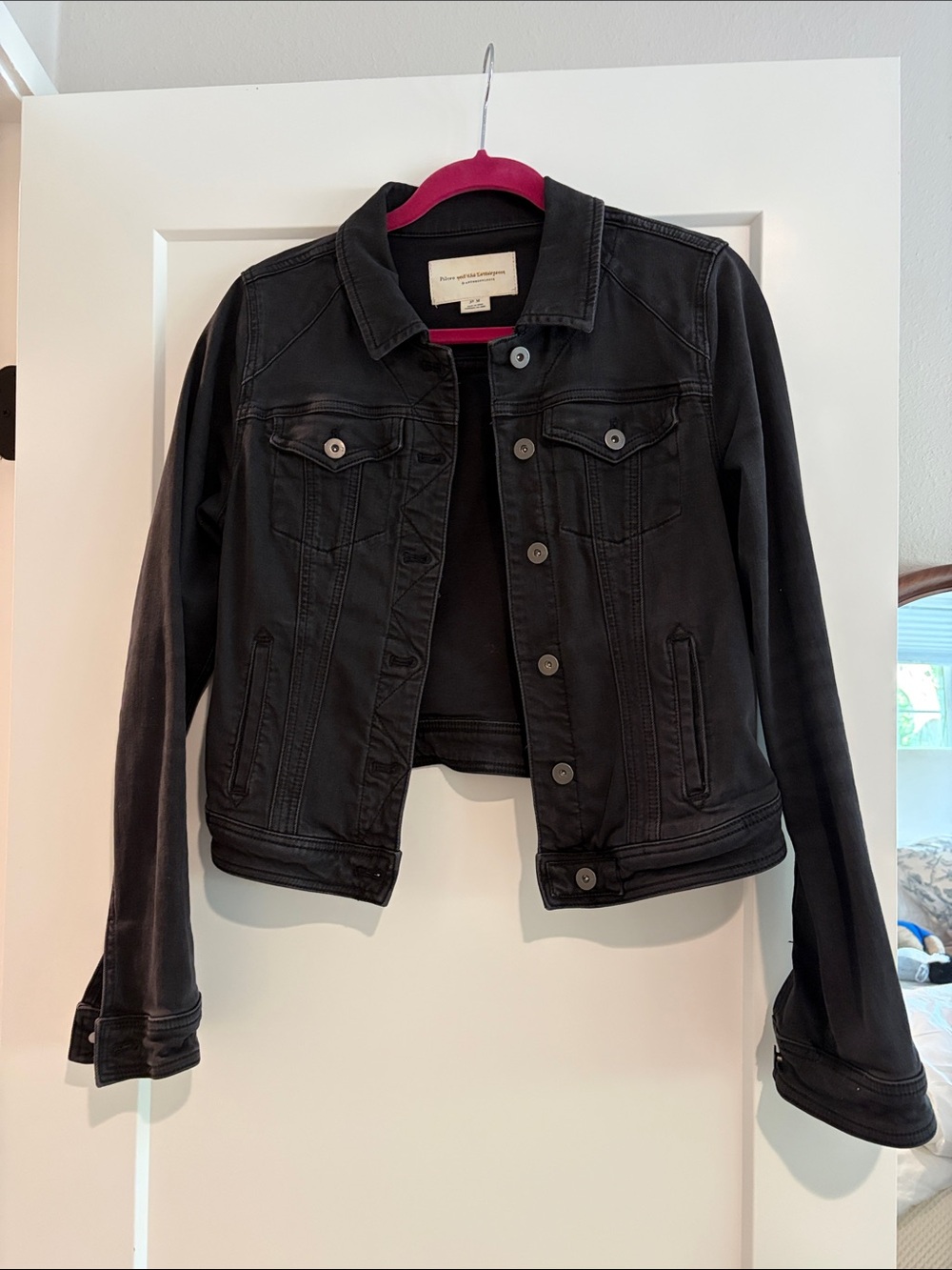 Pilcro and the Letterpress Black Jean Jacket